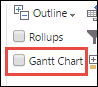 Opção Gráfico Gantt.