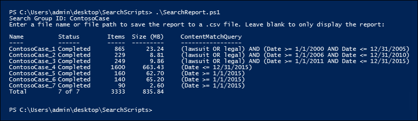 Execute o relatório de pesquisa para exibir as estimativas do grupo de pesquisa.