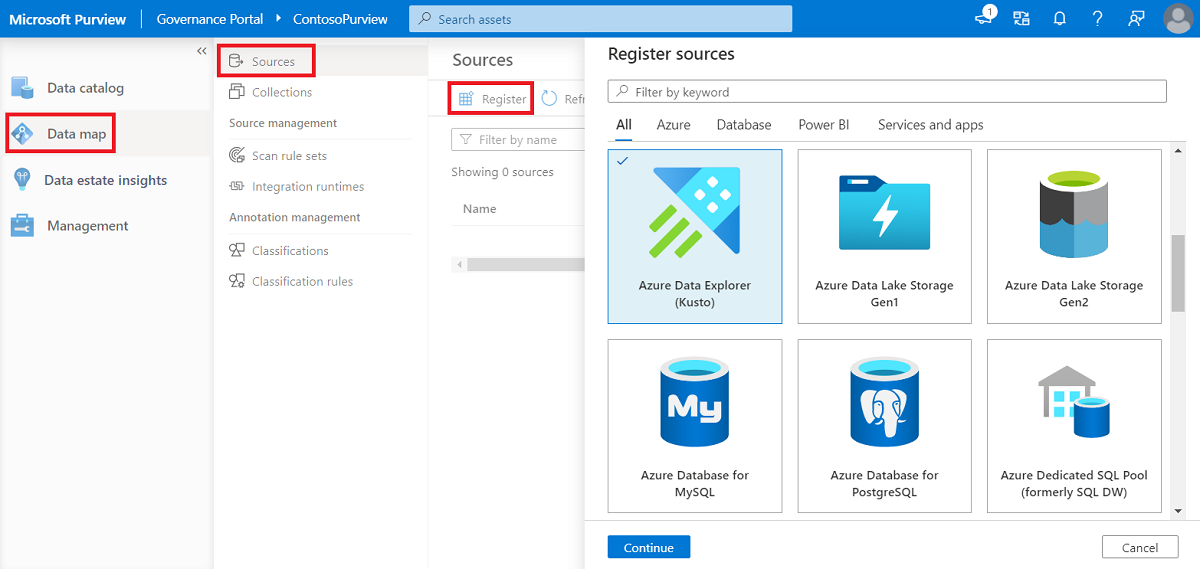 registrar nova fonte de dados