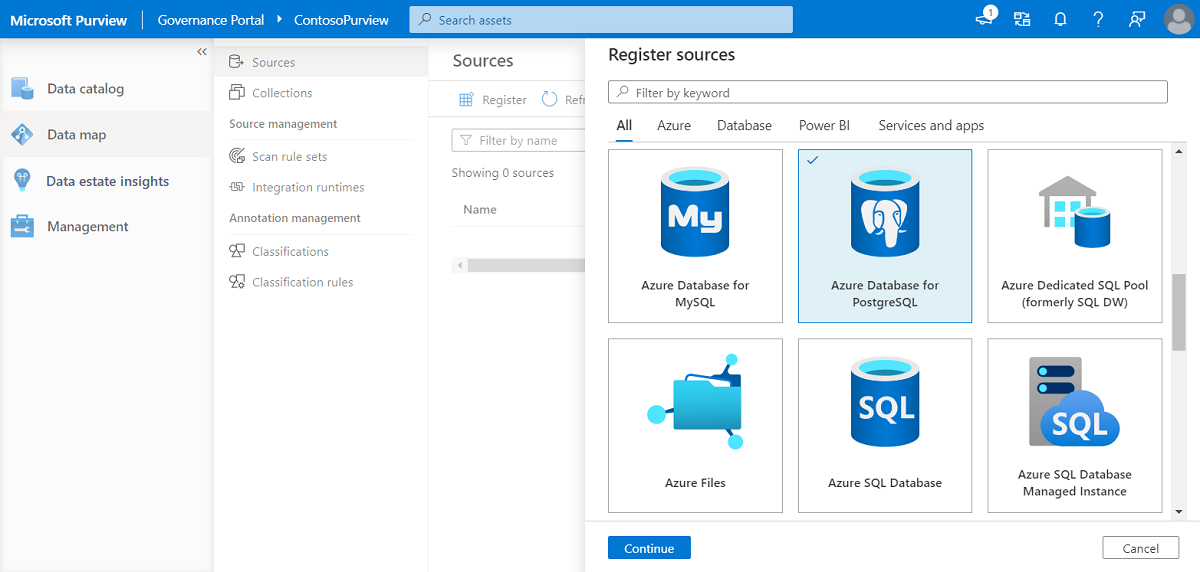 registrar nova fonte de dados