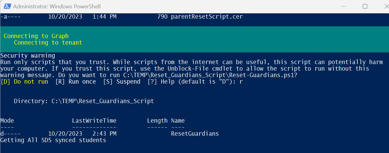 Captura de tela mostrando o script em execução.