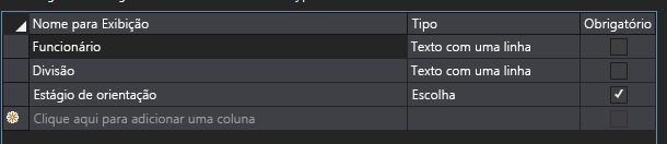 A guia Colunas do Designer de Tipo de Conteúdo com