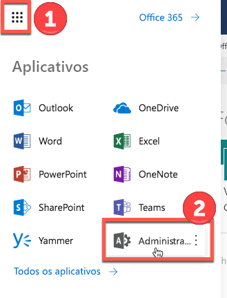 Inicializador de aplicativos do Office 365