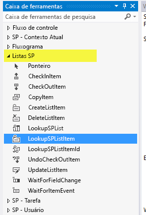 LookupSPListItem activity selector