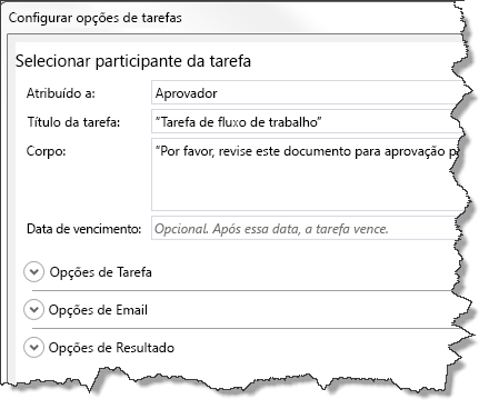 Task configuration dialog box