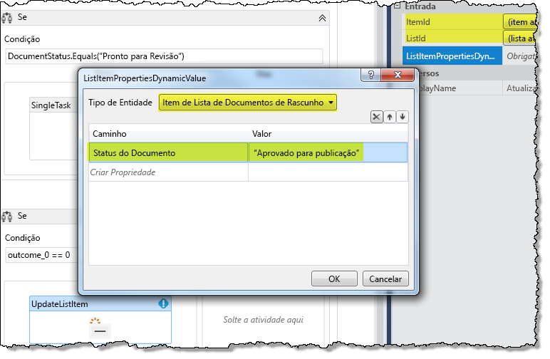 Specifying list item properties to update