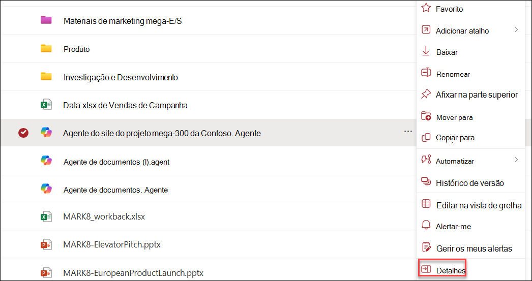 Painel Detalhes do Agente