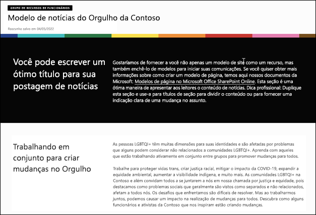 Imagem do modelo de página com um tema que corresponde ao site.