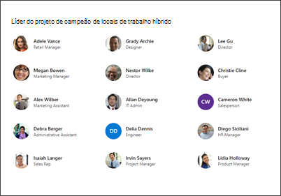 Imagem da web part de Pessoas