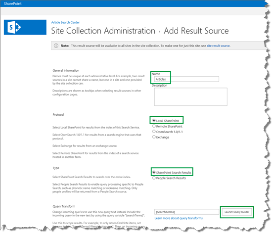 Adicionar Origem de Resultados