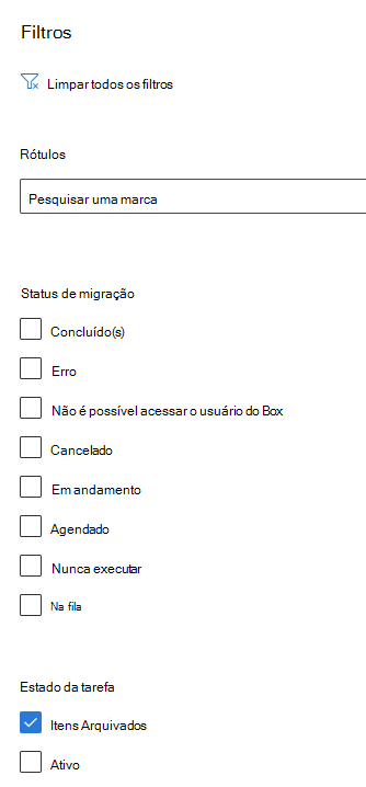 filtrar no arquivo morto