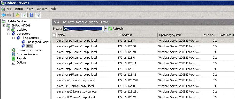 SQL_Server_PDW_WSUSChangeStatusAnyRefresh Change Status to Any and click Refresh.