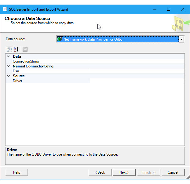 Conectar ao SQL usando ODBC antes de