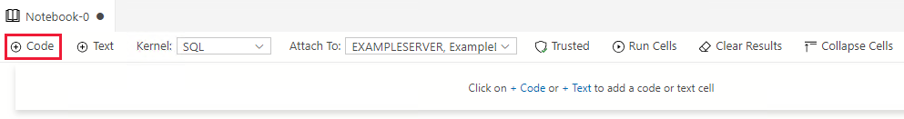 Adicionar bloco de código de Notebooks SQL no Azure Data Studio