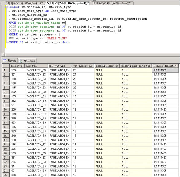 Captura de tela de travas frequentes.