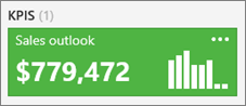 Screenshot that shows KPIS in the SQL Server Reporting Services portal.