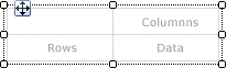 Matriz em branco com 1 grupo de linhas e 1 grupo de colunas