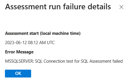 Captura de tela mostrando a mensagem de erro de que o SQL Server está offline.
