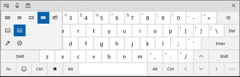 Configurações do teclado.