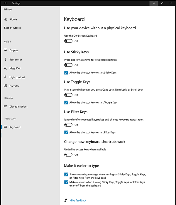 Ajustar as configurações do teclado