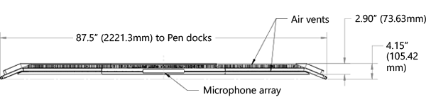 Exibição superior de 84 ” Surface Hub.