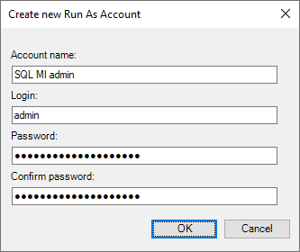 Captura de tela mostrando a conta Configurar Executar como para o modelo Manual.