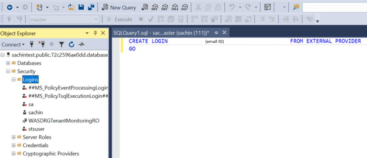 Captura de tela mostrando a opção criar logon.