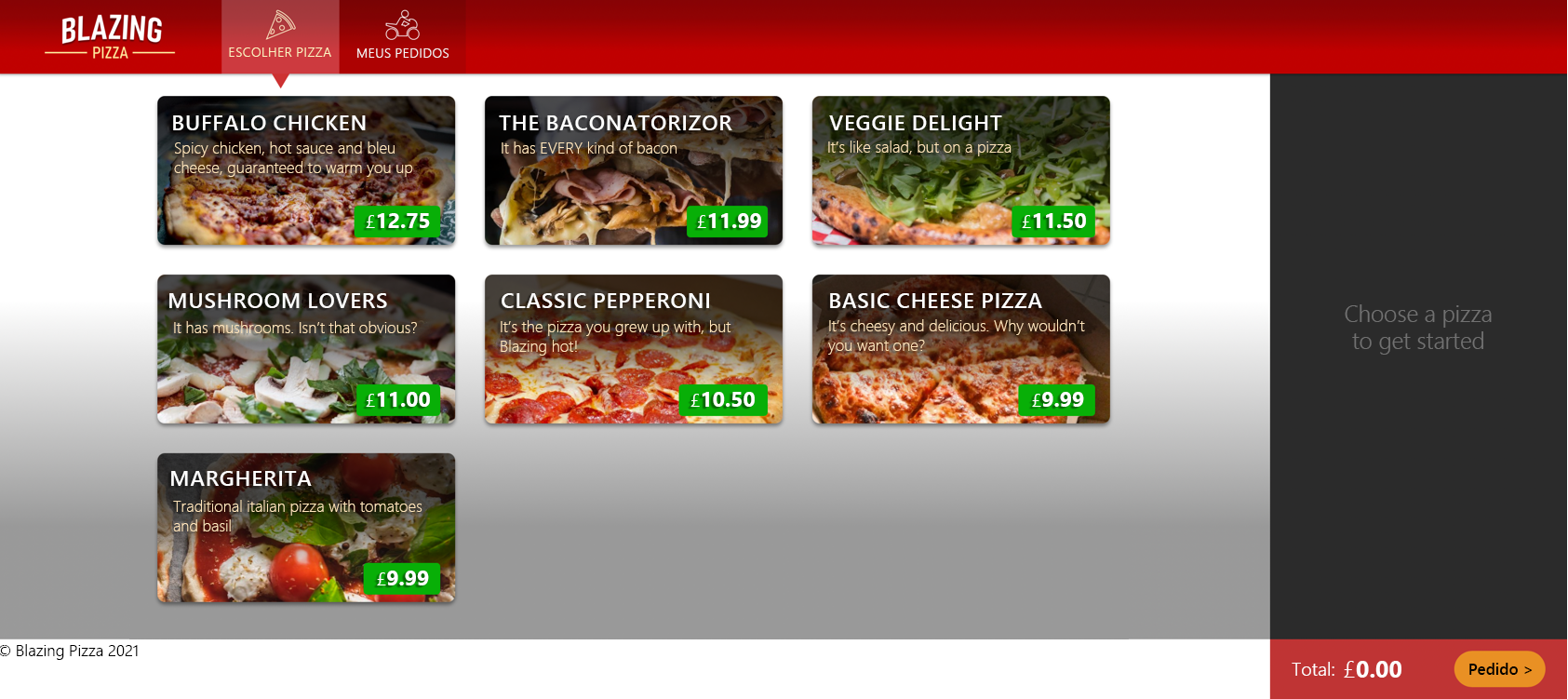 Captura de tela que mostra a nova home page usando um layout do Blazor.