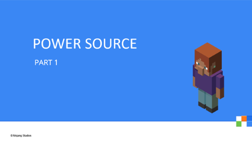 Header illustration with the text: Power Source - Part 1