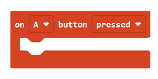 Captura de ecrã do bloco de codificação Em Evento com o código: " num botão premido".