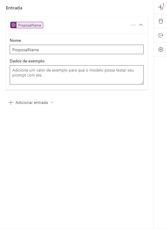 Captura de tela das configurações da solicitação.