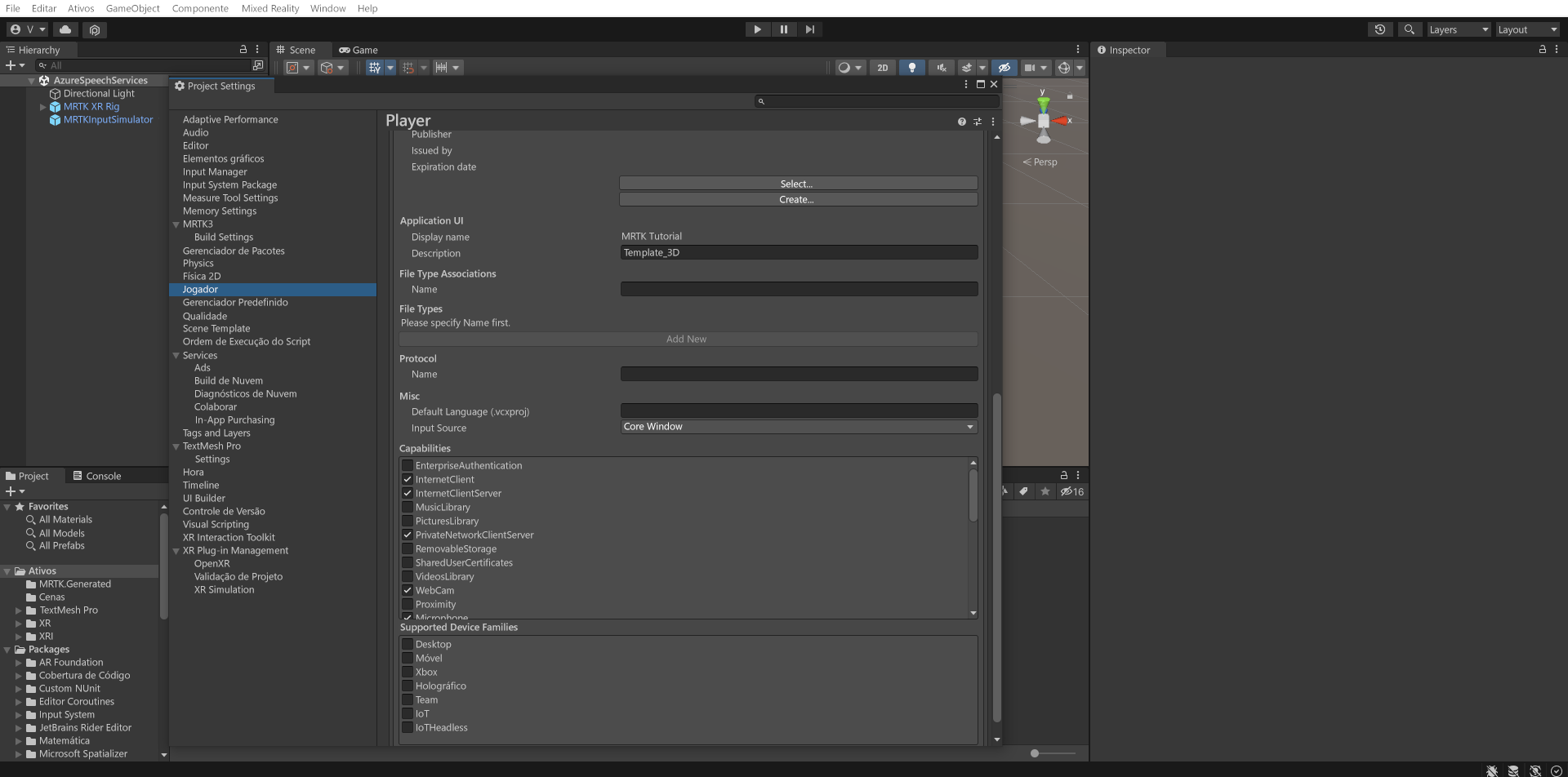 Screenshot of Enable the capabilities.