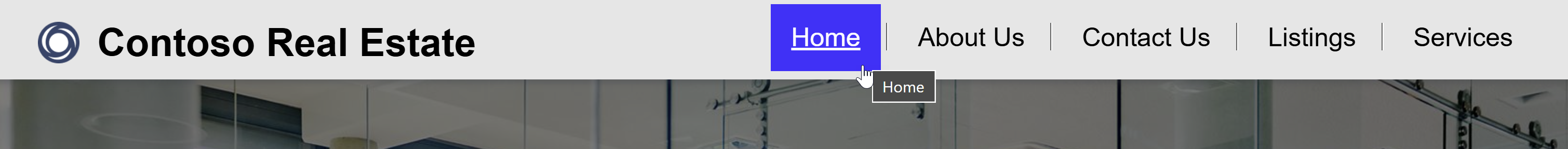 Captura de tela exibindo as opções de definição de estilo do cabeçalho do site no estúdio de design do Power Pages.