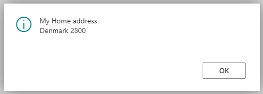 Captura da caixa de mensagem Meu endereço residencial.