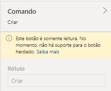 Captura de tela mostrando a mensagem descrita em um botão herdado.