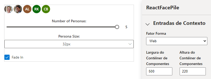 Captura de tela da imagem do novo componente com ajustes.