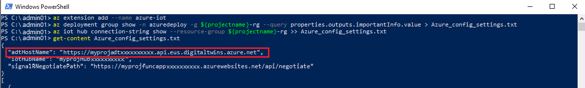 Captura de tela da execução do comando get-content no PowerShell.
