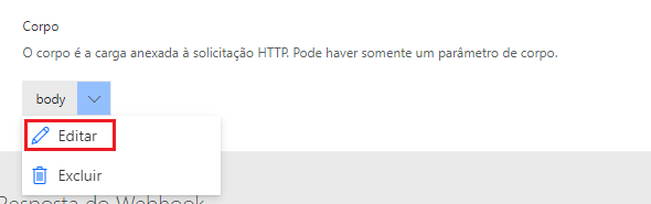 Captura de tela de uma seta apontando para o botão editar corpo.
