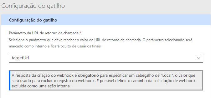 Captura de tela da janela do gatilho de confirmação.