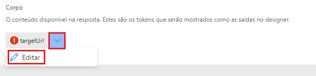 Captura de tela de uma seta apontando para o botão editar URL de destino.