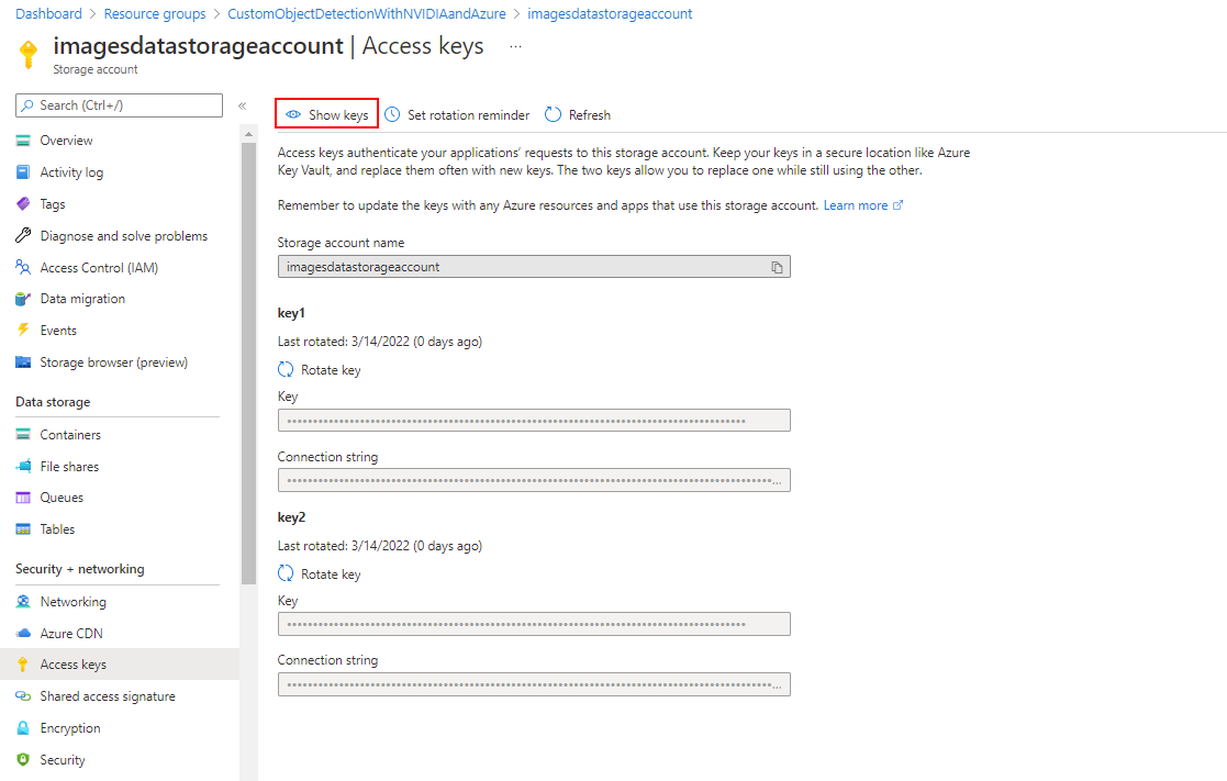 Uma captura de tela exibe a seção Mostrar Chaves como realçada.