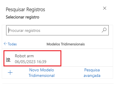Captura de tela mostrando um formulário de pesquisa de modelo 3D.