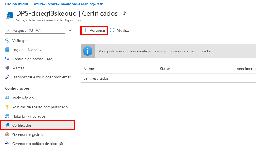 The illustration shows add certificate.