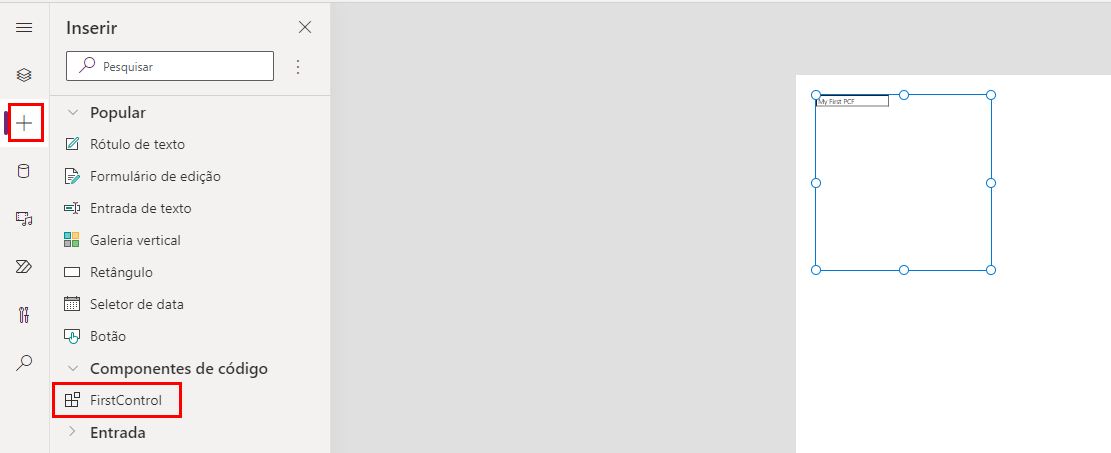 Captura de tela mostrando como arrastar seu componente para a tela.