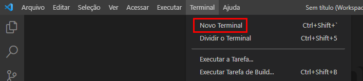 Captura de tela mostrando o novo botão do terminal.