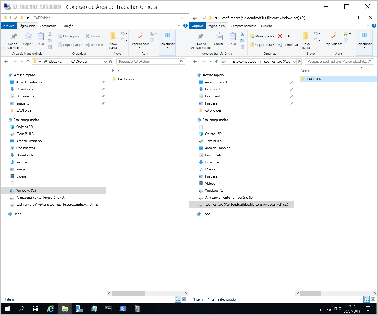 Screenshot of two File Explorer windows side by side.