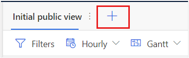Screenshot of the plus button to create a new schedule board tab.