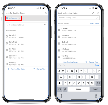 Screenshot of the x next to the in progress status.
