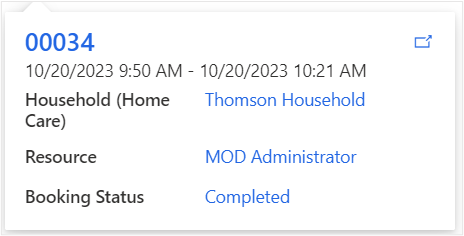 Screenshot of the completed work order on the schedule board.