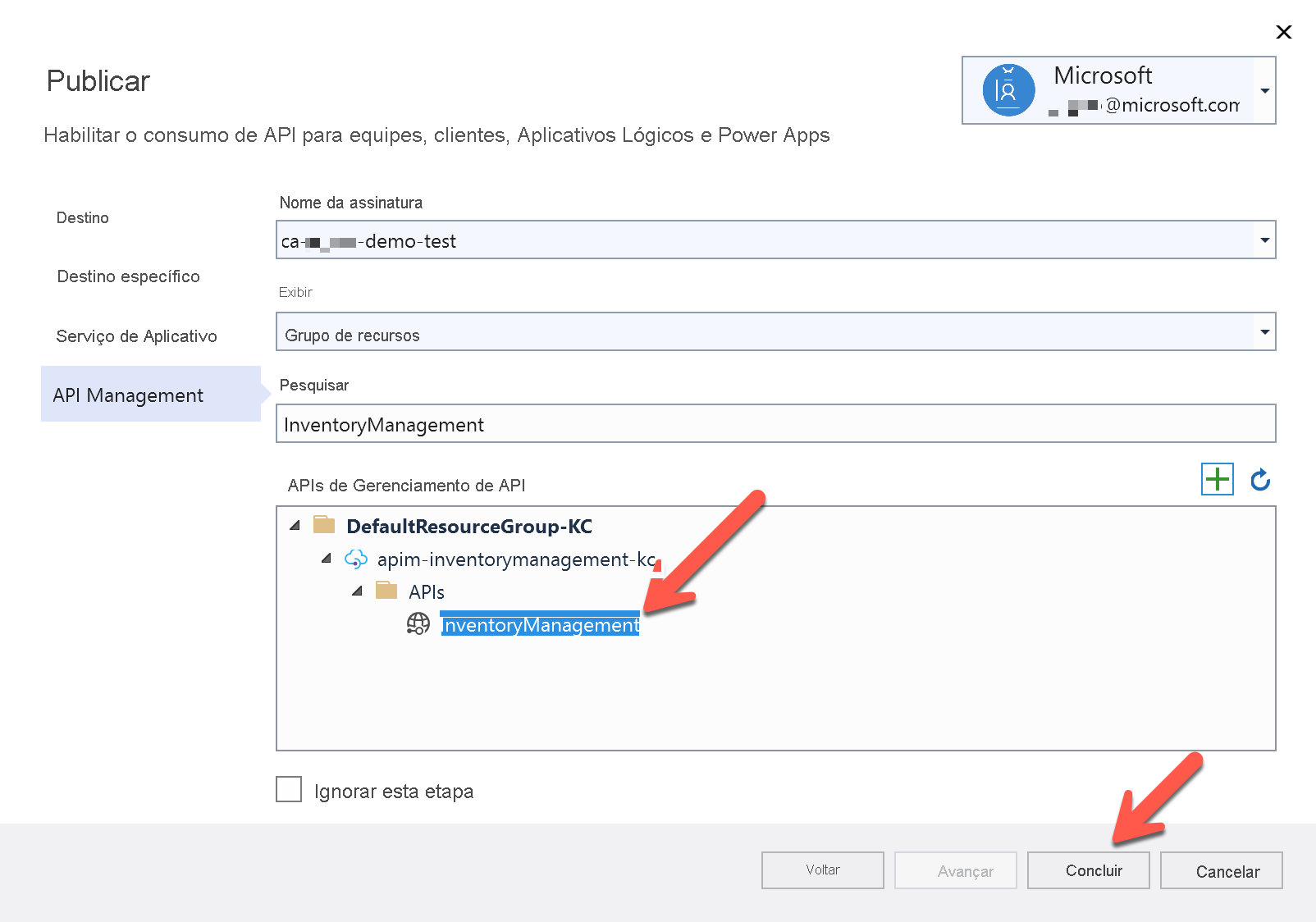 Integrate using Azure API Management in Visual Studio.